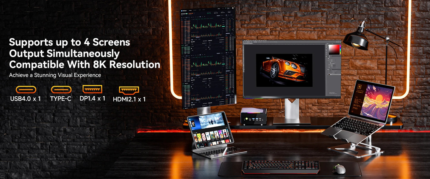 GMKtec K12 Gaming Mini PC – AMD Ryzen 7 H255, Radeon 780M, WiFi 6E, USB-C