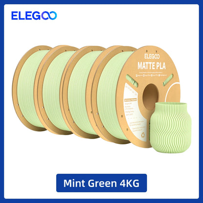 ELEGOO Matte PLA Filament 1.75mm 1KG – +/-0.02mm Accuracy, Cardboard Spool