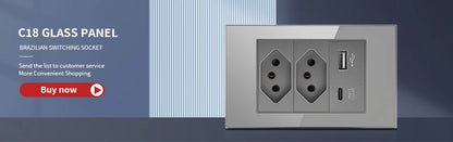 DELEFU Tempered Glass Smart Wall Socket with USB-C | Tuya WiFi | 10A–20A