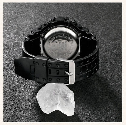 Men's Luminous Military LED Digital Watch - Waterproof, Silicone Strap, Calendar Display