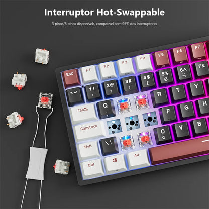 RK Royal Kludge RK84 Wireless Mechanical Keyboard – 84 Key, Hot-Swap, BT5.0/2.4G/USB-C, RGB