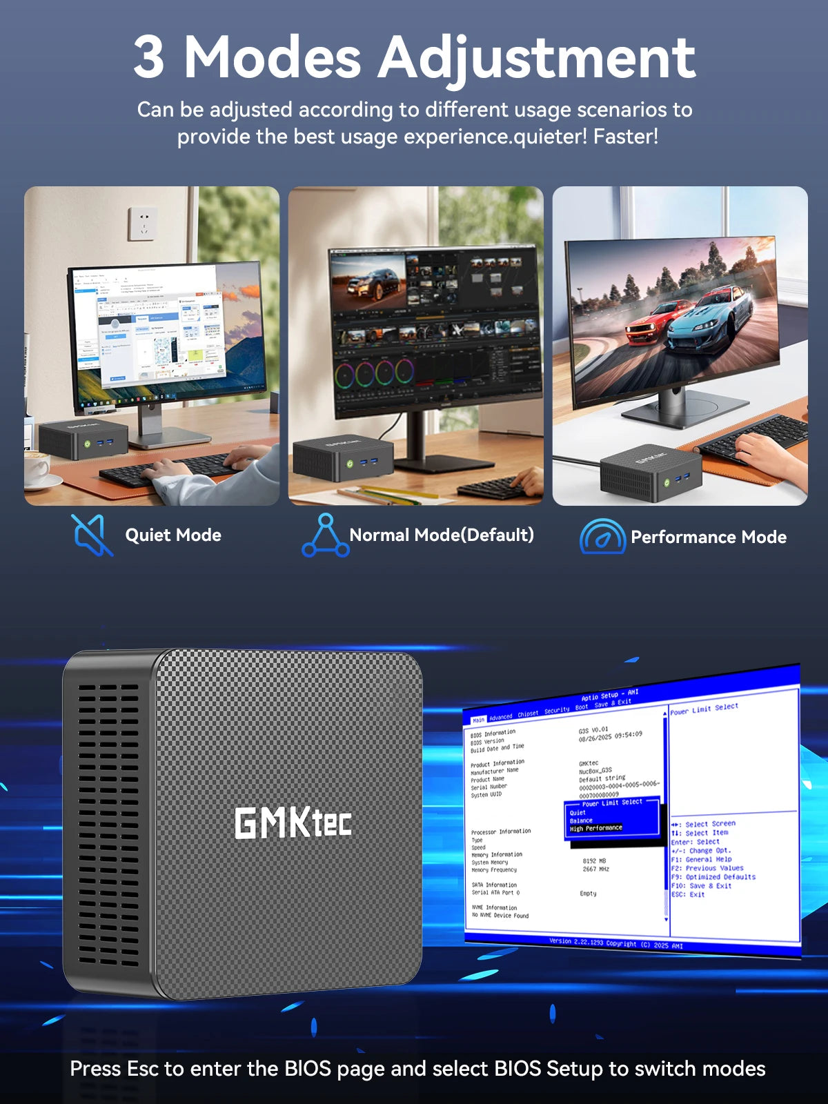 GMKtec G3S Mini PC – Intel Alder Lake N95, 8GB DDR4, 128/256GB SSD, WiFi 5, BT 5.0, Windows 11 Pro