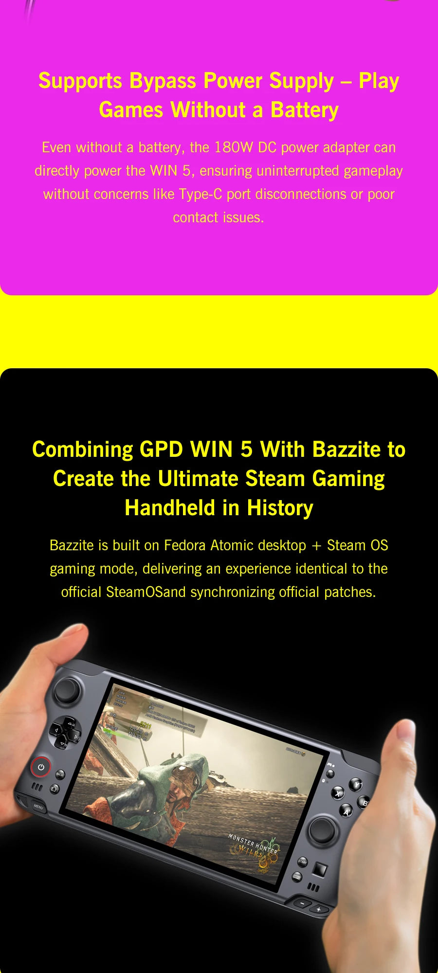 GPD WIN 5 Handheld Gaming PC – AMD Ryzen AI, 7" OLED 120Hz, 32/64GB DDR5, up to 2TB SSD, Windows 11
