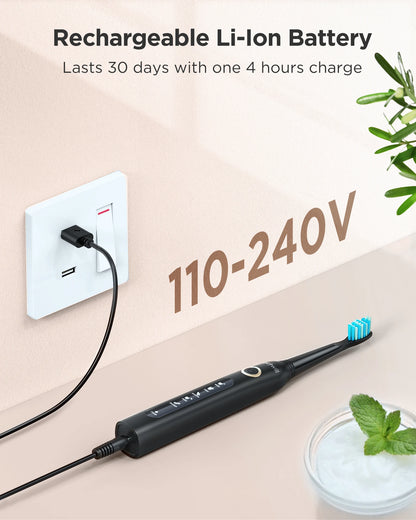 Fairywill FW-507 Electric Sonic Toothbrush – USB Rechargeable, Waterproof, Replacement Heads