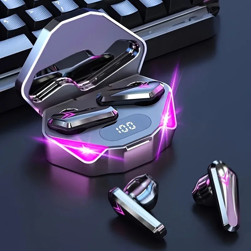 R.E.D. X15 TWS gaming earbuds with Bluetooth 5.3, hybrid drivers, noise reduction, in black with charging case
