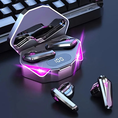 R.E.D. X15 TWS gaming earbuds with Bluetooth 5.3, hybrid drivers, noise reduction, in black with charging case