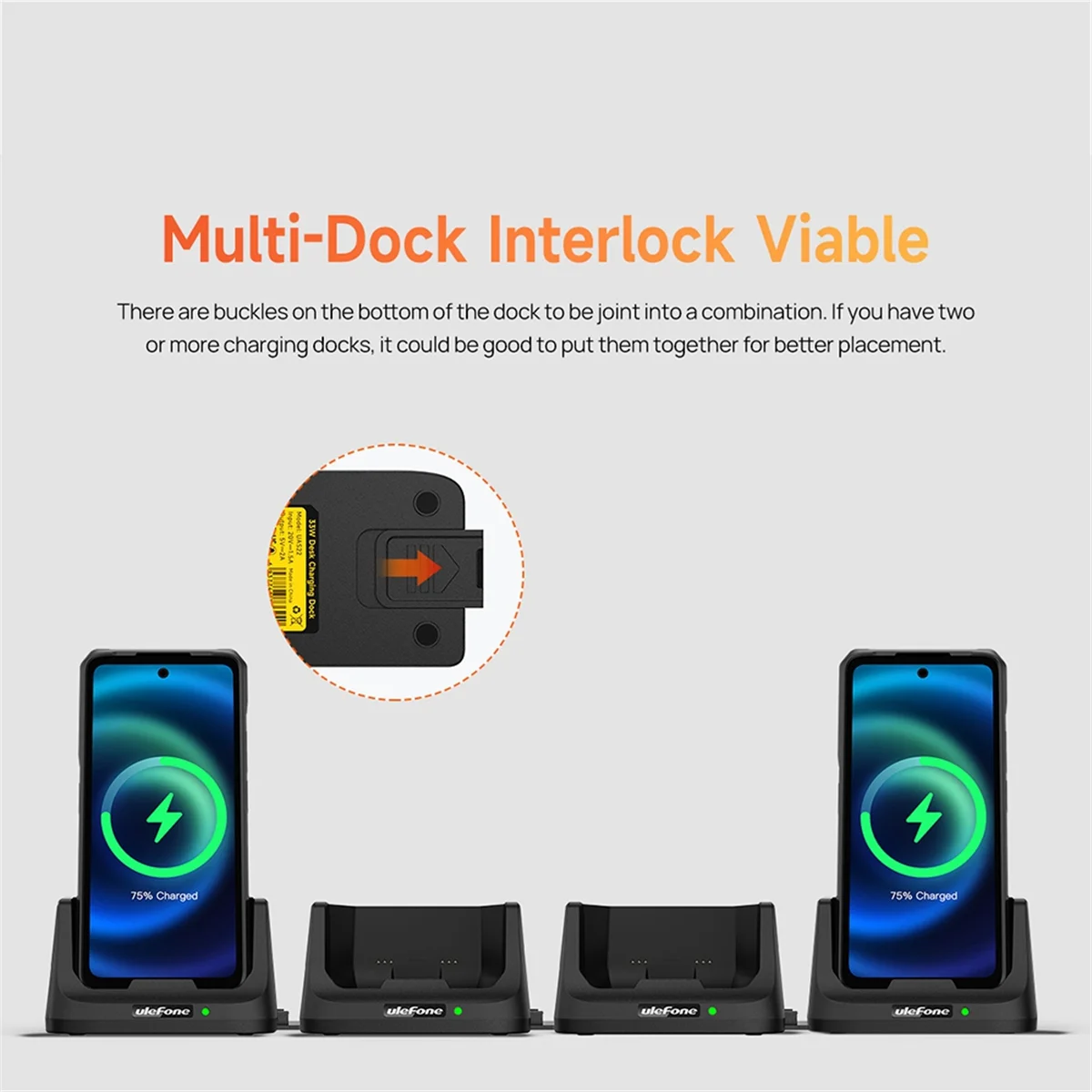Ulefone UAS22 33W Desk Charging Dock – Fast Charging Station for Ulefone Armor 26 Ultra