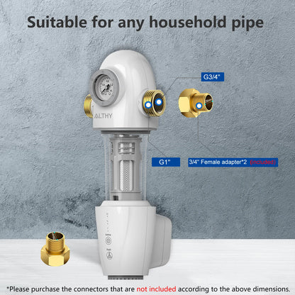 ALTHY PRE-AUTO2 Whole House Backwash Prefilter – Auto Self-Cleaning Sediment Filter