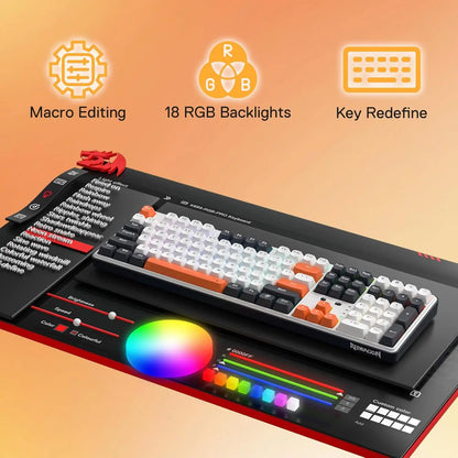 Redragon K689 PRO Wireless Gasket RGB Mechanical Keyboard – 108-Key, Hot-Swap, 4 Extra Hotkeys