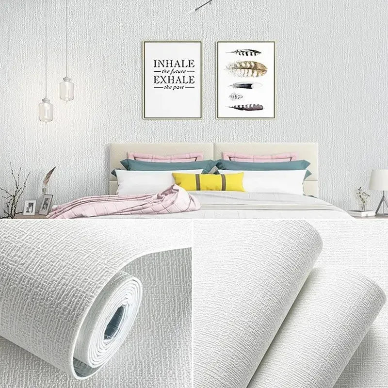 Self-Adhesive 3D Foam Wall Panel – Linen PVC Texture Waterproof 50cm
