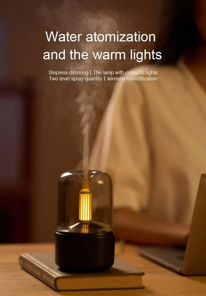 KINSCOTER USB Aroma Diffuser – Portable Air Humidifier, Essential Oil Night Light, Cold Mist Maker for Bedroom & Gift