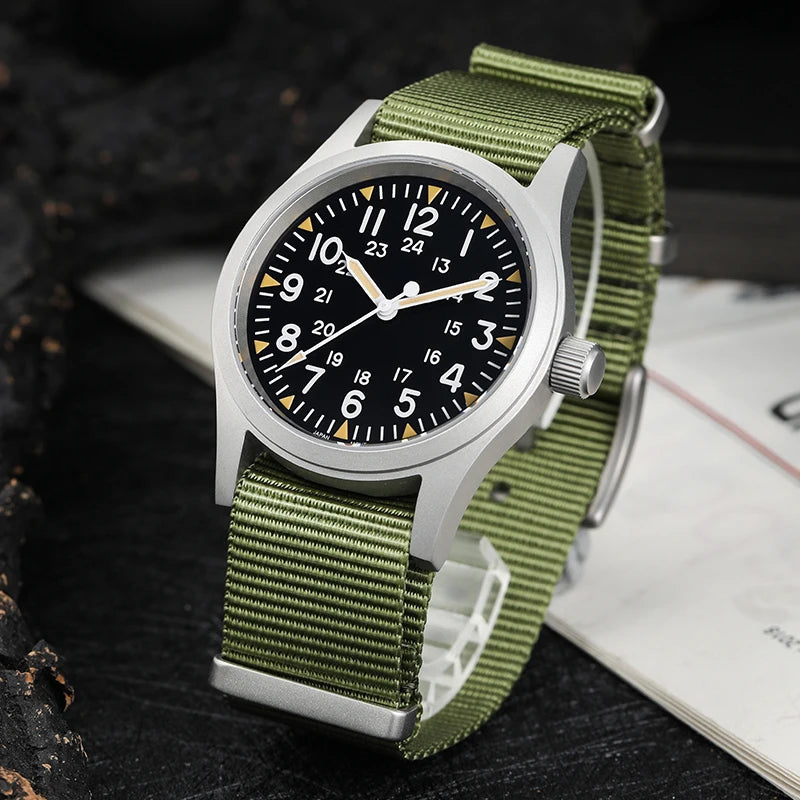 Militado ML05 Vintage Field Watch – 38mm, VH31 Sweep, Sapphire AR Crystal, Luminous