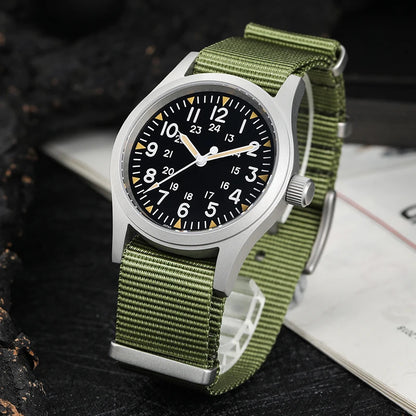 Militado ML05 Vintage Field Watch – 38mm, VH31 Sweep, Sapphire AR Crystal, Luminous