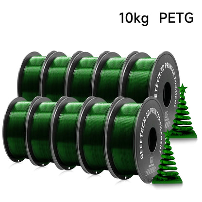 Geeetech PETG Filament – 10 Rolls x 1KG, 1.75mm, Vacuum Packed, for FDM 3D Printers