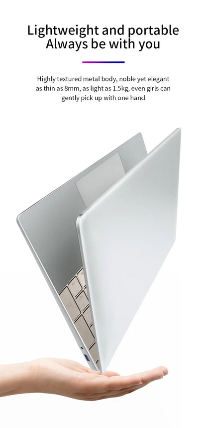 Pipo 15.6" Laptop – Intel Celeron N5095, 16GB DDR4, up to 1TB SSD, Pink/Silver, Windows 10