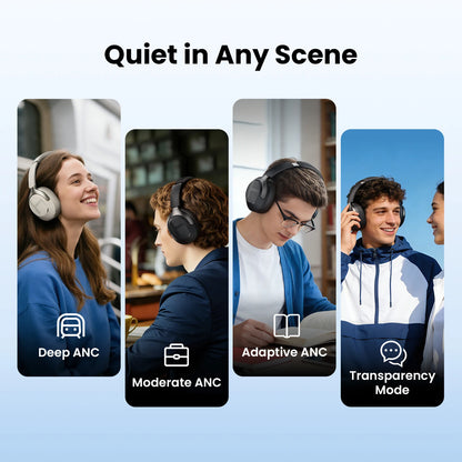 HAYLOU S40 ANC Wireless Headphones – 50dB, LDAC, 3D Spatial Audio, Bluetooth 6.0, 90Hrs
