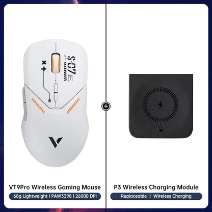 Rapoo VT9PRO Wireless Gaming Mouse – 68g Ultra-Light, PAW3395 26000DPI, 8K Polling, 8 Buttons