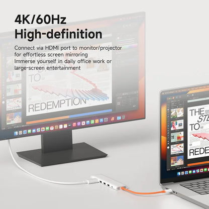 Hagibis USB-C Hub Multiport | 4K HDMI | RJ45 Ethernet | Heat Dissipation | MacBook & Laptops