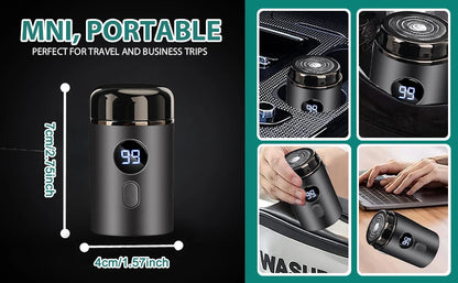 Mini Portable Electric Shaver for Men | LED Power Display | Pocket Size | USB Rechargeable