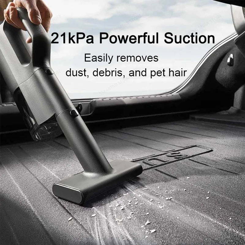 Xiaomi MIJIA Car Vacuum Cleaner – 21kPa Suction, 2400mAh Battery, Type-C Fast Charge, 150ml Dust Cup