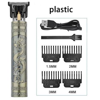 R.E.D. Shopping T9 LCD electric hair clipper with oil head precision trimmer for men, featuring a sleek design and adjustable blades.