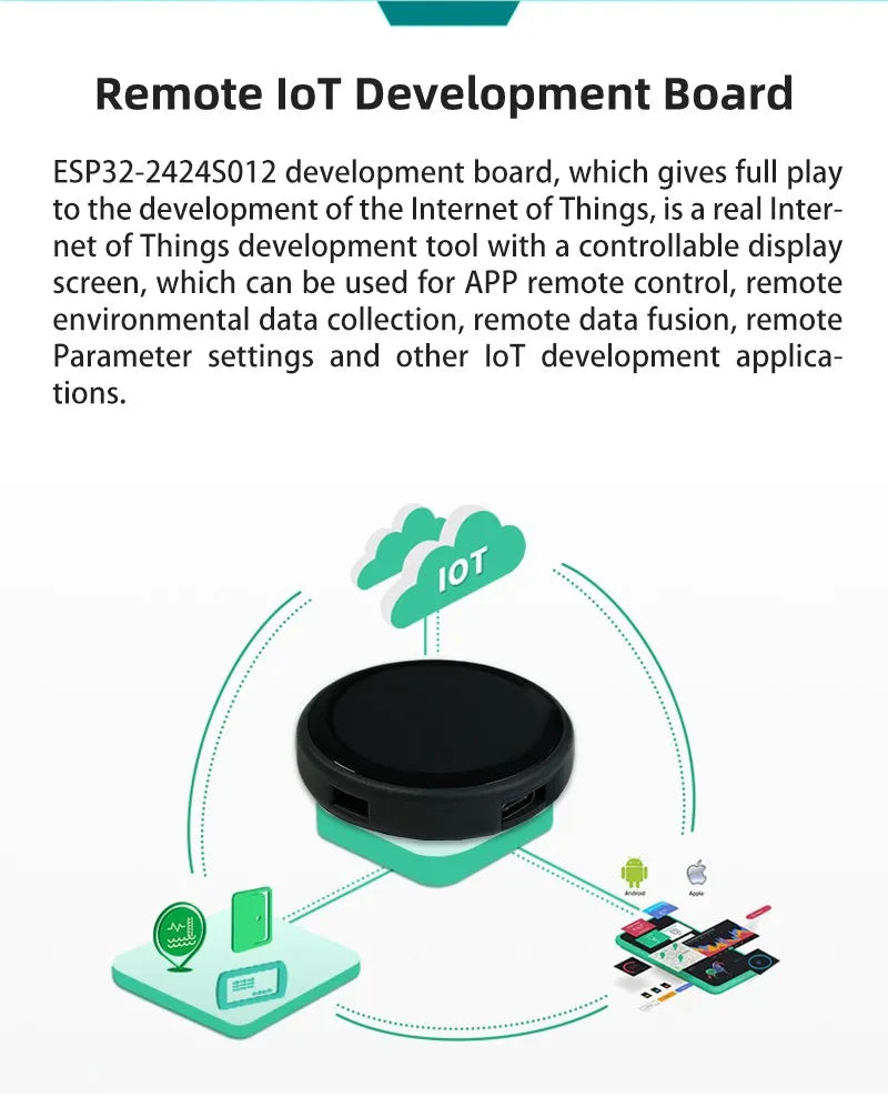 ESP32-C3 WiFi and Bluetooth development board featuring a 1.28-inch round LCD display, ideal for microcontroller projects.