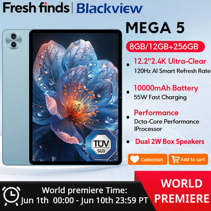 Blackview MEGA 5 Tablet | Android | 12GB+256GB | 4G WiFi | Official Standard