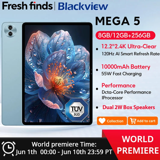 Blackview MEGA 5 Tablet | Android | 12GB+256GB | 4G WiFi | Official Standard