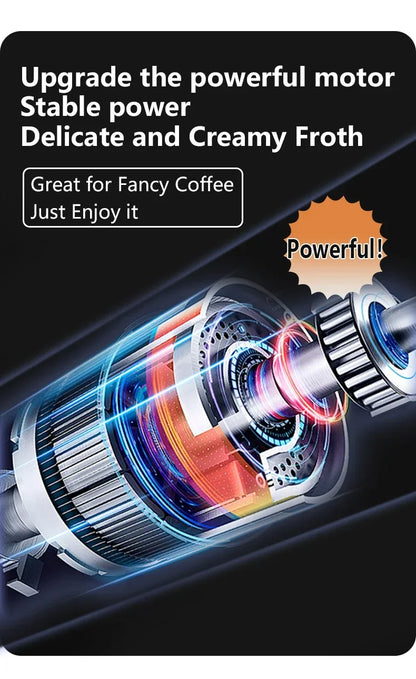 Cordless USB Electric Milk Frother – 3-Speed Handheld Foam Maker