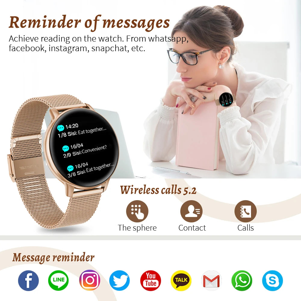 LIGE Bluetooth Smart Watch for Women – Custom Dial, Sport Fitness Tracker, iOS & Android (2026)