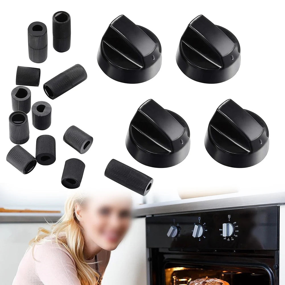 Universal Control Knobs Set with 12 Adapters – Replacement Knobs for Stoves & Ovens