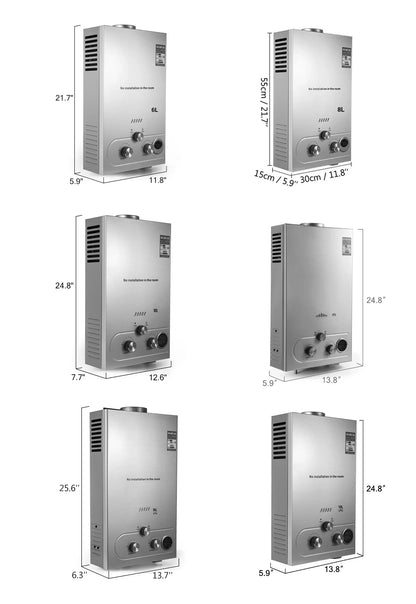 VEVOR LPG Gas Water Heater | Instant Tankless | 6L–18L | CE Certified | EU