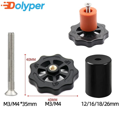 4pcs Silicone Hot Bed Leveling Spacers for CR-10, Ender-3, Prusa, Anycubic – Replace Bed Springs