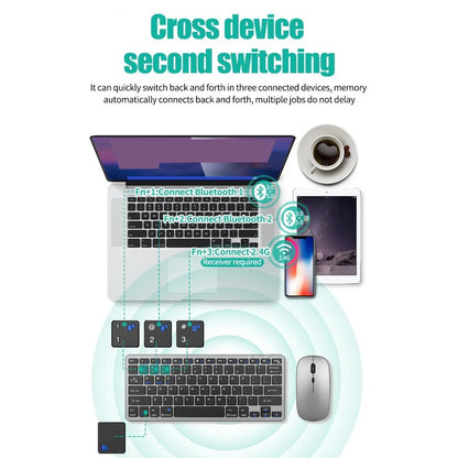 GOOJODOQ Wireless Keyboard – Bluetooth 5.0 & 2.4G, 78 Keys, for Laptop, PC, iPad, MacBook, Android
