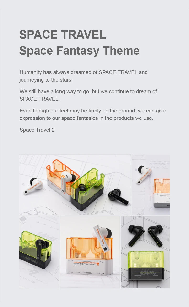 MOONDROP Space Travel 2 TWS Earbuds – HiFi ANC, Bluetooth 6.0, Low-Latency Game Mode, SBC/AAC