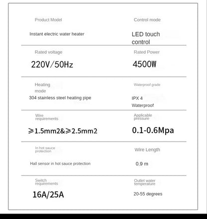 Portable 220V 4500W electric water heater by R.E.D. Shopping for bathroom hot water shower and home kitchen heating.