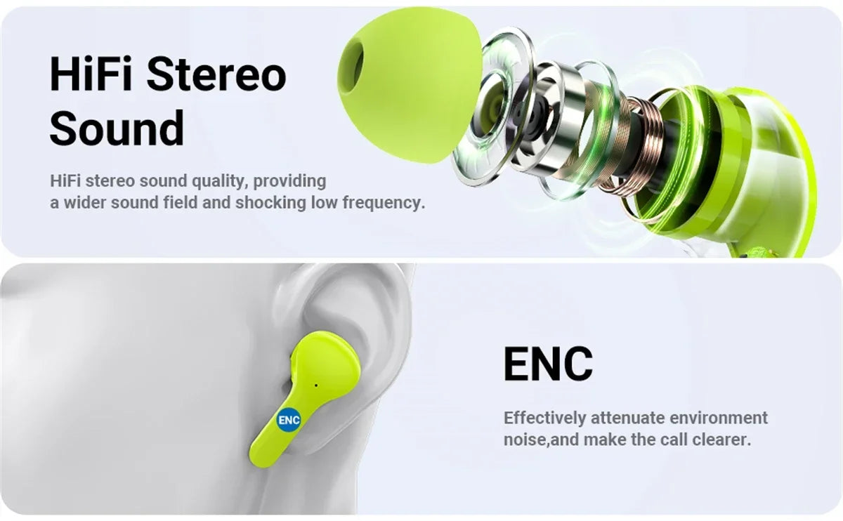 AEDG Air 31 Transparent Crystal TWS Wireless Earbuds – ENC Noise Cancelling, Gaming Mode, Dual Driver