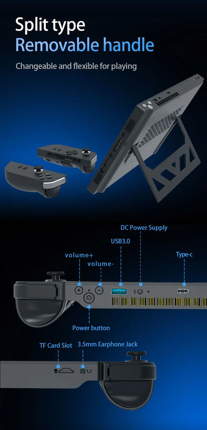 CRELANDER Handheld Gaming Laptop 10.5" — Intel N95, Touch Screen, Detachable Gamepad, Windows