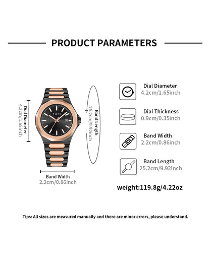 TOMI Luxury Men’s Watch & Gift Box Set – Business Quartz Watch