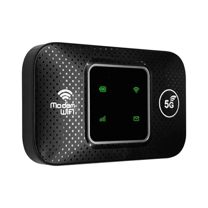 Portable R.E.D. Shopping 4G/5G WiFi router with SIM card slot, compact mobile hotspot device, supports up to 150Mbps data speed.