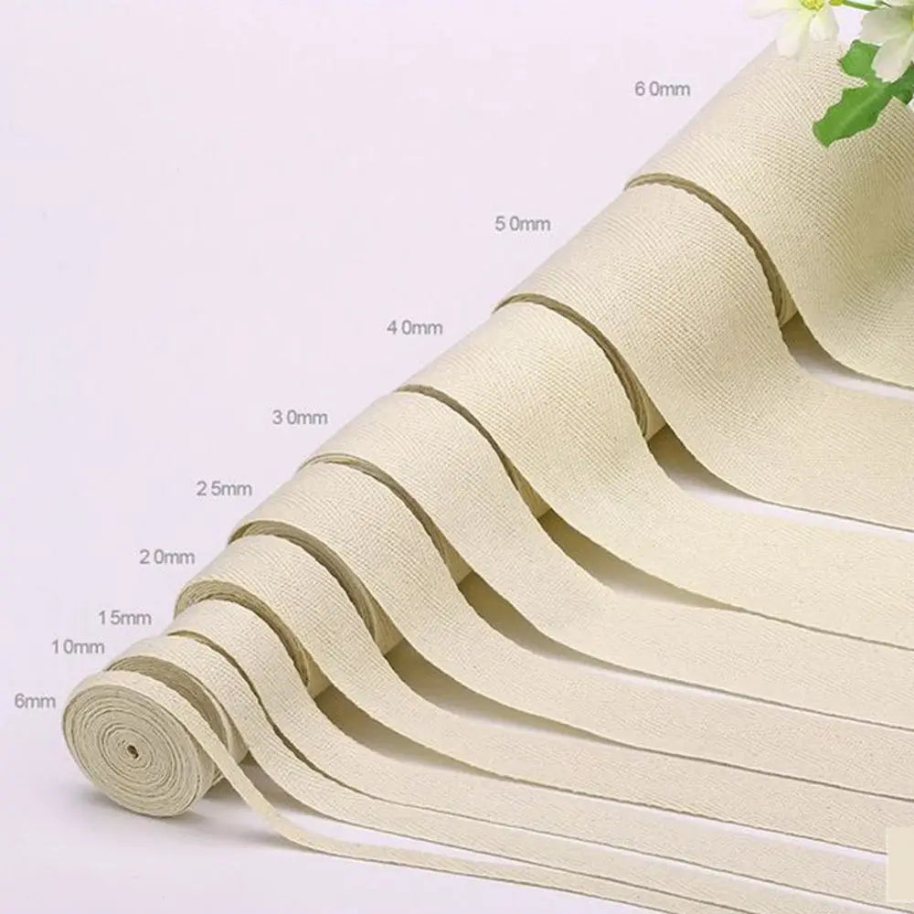Cotton bias binding tape roll in herringbone pattern, 50m length, 1-5cm wide, perfect for sewing and arts & crafts projects.
