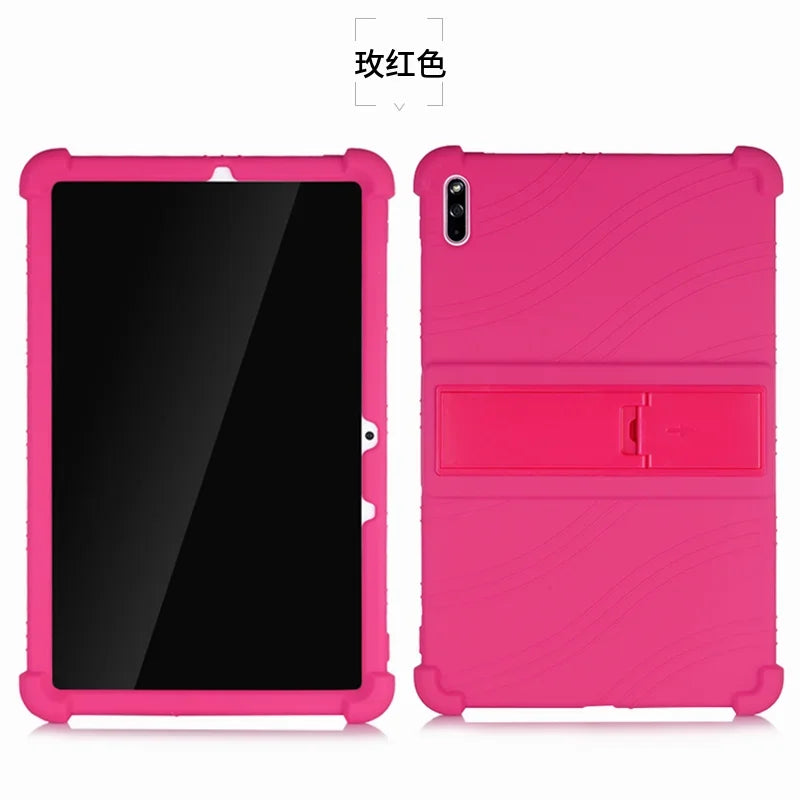 Shockproof silicone case for HUAWEI MatePad 10.4-inch tablet, with stand feature, by R.E.D. Shopping.