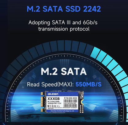 GUDGA M.2 SATA SSD – 128GB to 1TB Internal Drive (2242 & 2280)