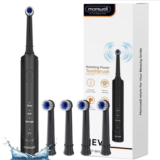 Electric Toothbrush T37 Sonic – 3 Modes, Rotation Clean with 4 Replacement Heads