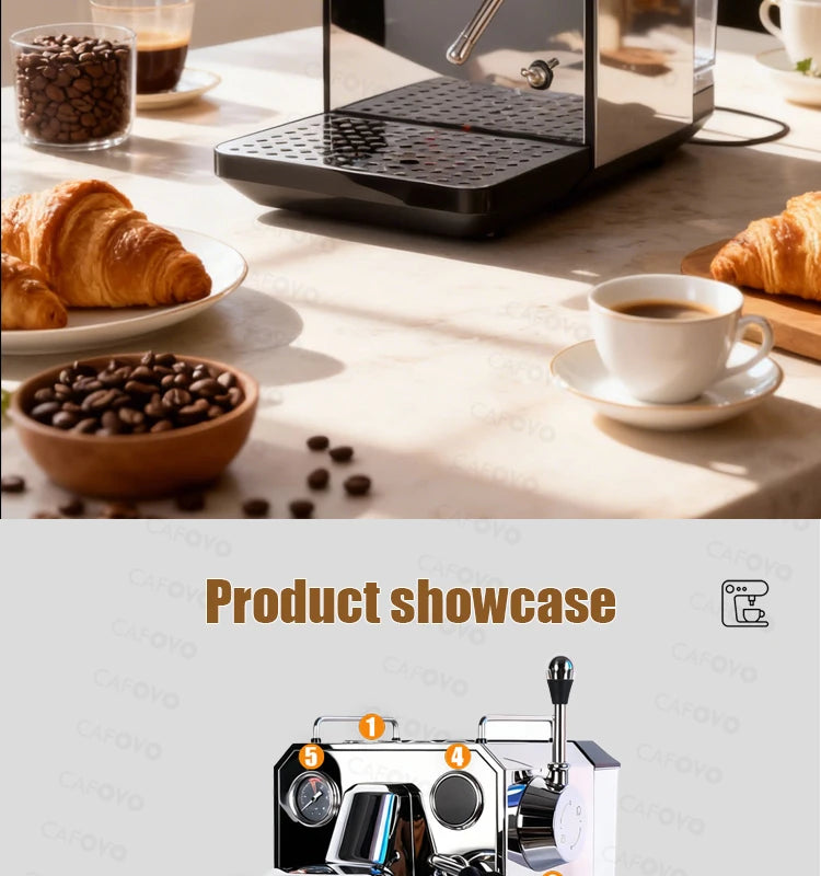 CAFOVO G3006 Espresso Machine – 15 Bar Home Coffee Maker 220V