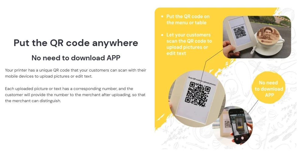 EVEBOT 3D Latte Art Coffee Printer – Automatic Beverage Food Selfie Printer, WiFi