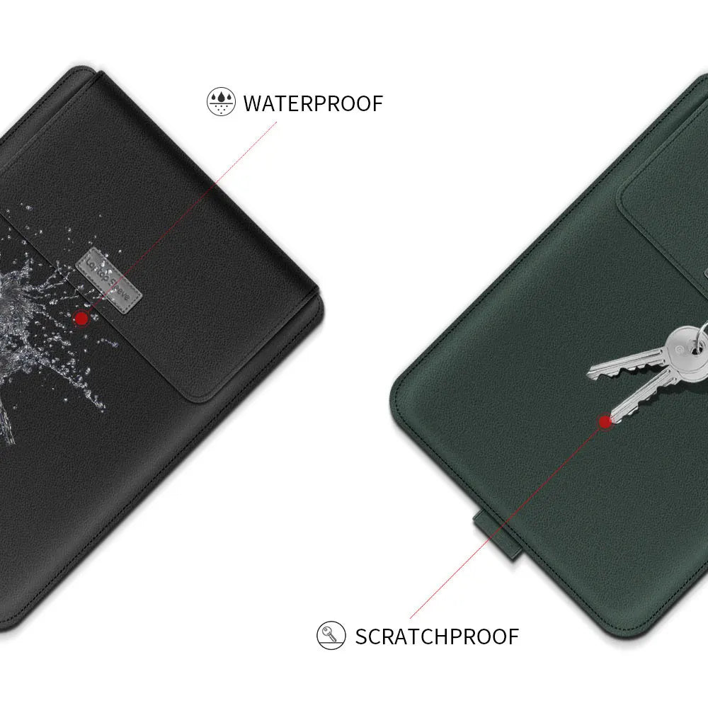 Laptop Sleeve Bag for MacBook Air 13 M4/M3/M2/M1, Pro 13/14/16, Huawei, ASUS, Dell – 11–16", PU Leather