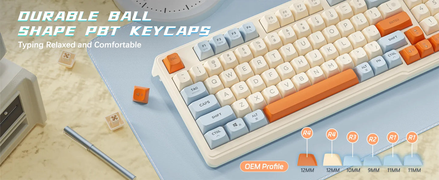 ZIYOU LANG Wireless Gaming Keyboard – Display Screen, Knob, BT/2.4GHz, Quiet Membrane, 3000mAh