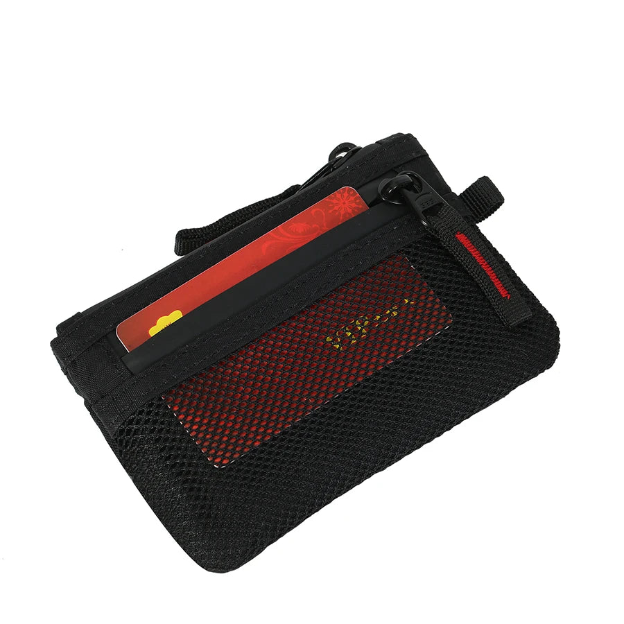 RFID Blocking Nylon Card Holder with Carabiner & Coin Purse