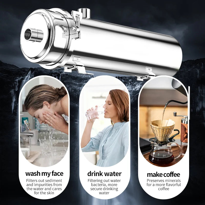 Whole House UF Water Purifier – 0.01μm PVDF Membrane, 1500L Stainless Steel Mineral Filter